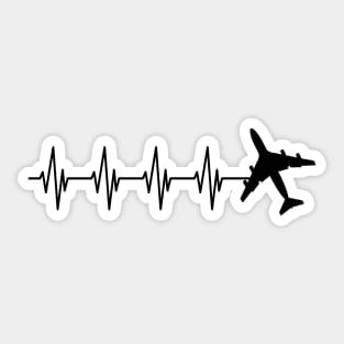 Airplane Pilot Heartbeat Sticker